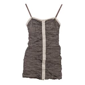BCBGMAXAZRIA Metallic Mini‎ Dress Party Hoco Crinkle Ruched Strapless Size XS